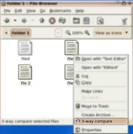 3-way comparison of files from the same folder